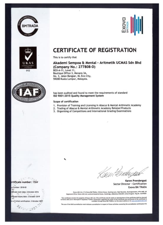 ISO 9001:2015 Certified certificate